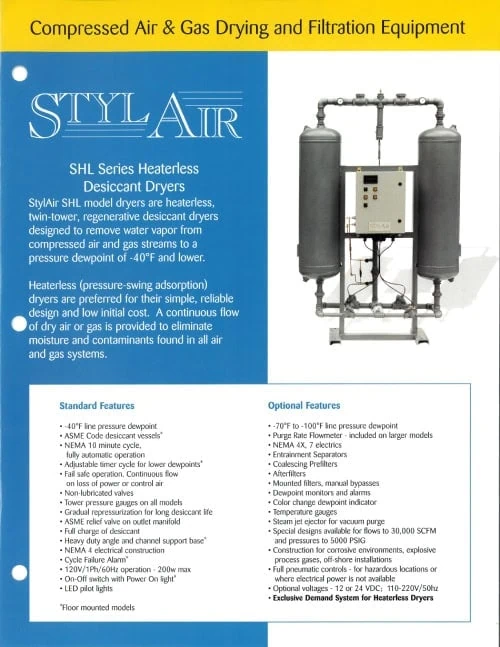 Heaterless Desiccant Dryers(SHL Series) Heaterless Desiccant Dryers(SHL Series)